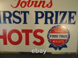 Vintage Tobins First Prize Hots Lighted Sign -New Old Stock in Orig. Box