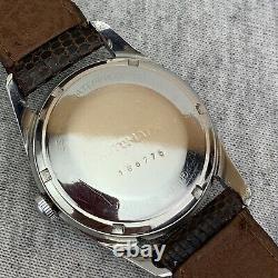 Vintage Voltaire Mens Watch 1950's Automatic Date Patina Dial NOS Lizard Strap