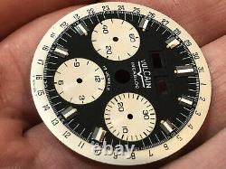 Vintage Vulcain triple date chronograph wrist watch dial panda new old stock