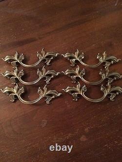 Vintage look Belwith Brass French Provincial Drawer Pull Handles Gold NEW