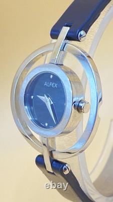 Vtg NEW OLD STOCK Alfex Women's Quartz Cocktail Watch Silver Tone Julia Hou