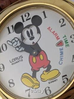 Vtg NEW OLD STOCK Lorus Disney Mickey Mouse Watch Dancing Hands NOS Chime/Alarm