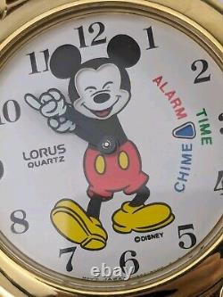 Vtg NEW OLD STOCK Lorus Disney Mickey Mouse Watch Dancing Hands NOS Chime/Alarm