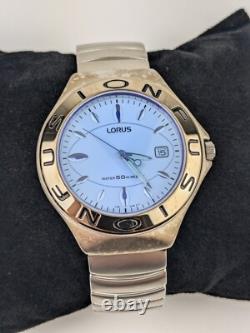 Vtg NEW OLD STOCK Lorus Fusion Analog Watch Blue Crystal Y2k Rare NOS