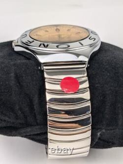 Vtg NEW OLD STOCK Lorus Fusion Analog Watch CHROME Amber Crystal Y2k Rare NOS
