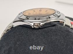 Vtg NEW OLD STOCK Lorus Fusion Analog Watch CHROME Amber Crystal Y2k Rare NOS