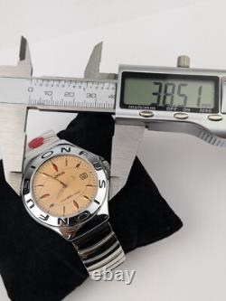 Vtg NEW OLD STOCK Lorus Fusion Analog Watch CHROME Amber Crystal Y2k Rare NOS