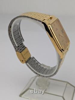 Vtg NEW OLD STOCK Lorus Gold Tone Quartz Analog Tank Watch 28mm Men's V532-5C00