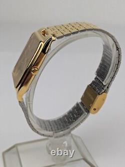 Vtg NEW OLD STOCK Lorus Gold Tone Quartz Analog Tank Watch 28mm Men's V532-5C00