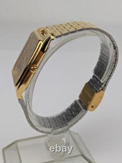 Vtg NEW OLD STOCK Lorus Gold Tone Quartz Analog Tank Watch 28mm Men's V532-5C00