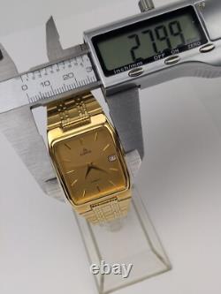 Vtg NEW OLD STOCK Lorus Gold Tone Quartz Analog Tank Watch 28mm Men's V532-5C00