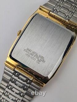 Vtg NEW OLD STOCK Lorus Gold Tone Quartz Analog Tank Watch 28mm Men's V532-5C00