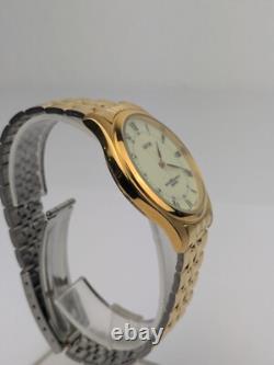 Vtg NEW OLD STOCK Lorus Gold Tone Quartz Analog Watch 35mm Men's V501-0020