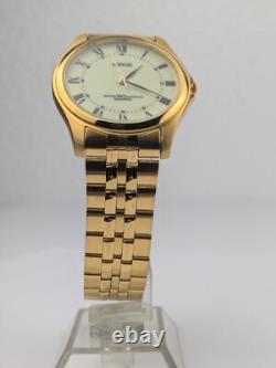 Vtg NEW OLD STOCK Lorus Gold Tone Quartz Analog Watch 35mm Men's V501-0020