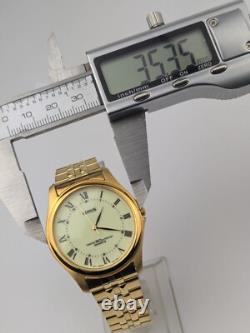 Vtg NEW OLD STOCK Lorus Gold Tone Quartz Analog Watch 35mm Men's V501-0020