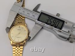 Vtg NEW OLD STOCK Lorus Gold Tone Quartz Analog Watch 36mm Men's V501-9A80