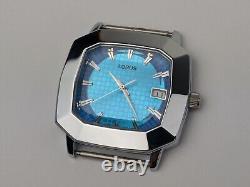 Vtg NEW OLD STOCK Lorus Silver Tone Quartz Watch Faceted TV Dial 35mm V732-5B30