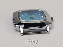 Vtg NEW OLD STOCK Lorus Silver Tone Quartz Watch Faceted TV Dial 35mm V732-5B30