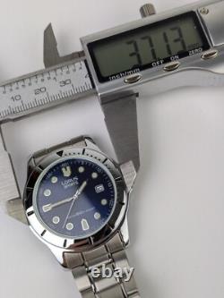 Vtg NEW OLD STOCK Lorus Steel Watch 50m NOS Rare V732-0K90 Blue Dial