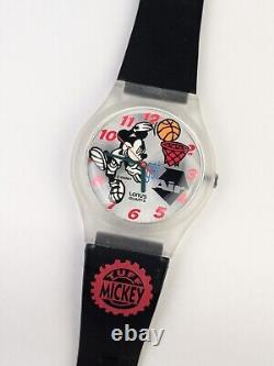 Vtg NEW OLD STOCK Lorus TUFF Mickey Mouse Watch V515-7A00 Get Air Nike Parody