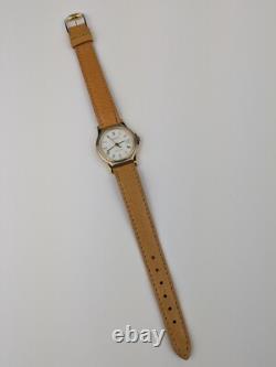 Vtg NOS Tissot Seastar 24mm Ladies Wristwatch Two-tone Leather Strap S427/S327