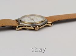 Vtg NOS Tissot Seastar 24mm Ladies Wristwatch Two-tone Leather Strap S427/S327