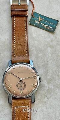Vtg Rolex Marconi Cal 59 Nos, Old Stock Beige Dial Stainlesssteel From 1940 #0053