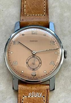 Vtg Rolex Marconi Cal 59 Nos, Old Stock Beige Dial Stainlesssteel From 1940 #0053