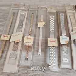 Vtg Watch Band Lot 26 Speidel Twist-O-Flex On New Old Stock Gold Silver Tone