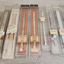 Vtg Watch Band Lot 26 Speidel Twist-O-Flex On New Old Stock Gold Silver Tone