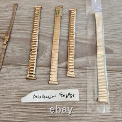 Vtg Watch Band Lot 26 Speidel Twist-O-Flex On New Old Stock Gold Silver Tone