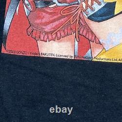 Vtg Y2K New Old Stock Black Bakuten Burst Angel Anime Graphic T-Shirt Men's XL