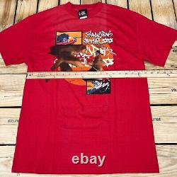 Vtg Y2K New Old Stock Samurai Shamploo Anime Red Graphic T-Shirt Men's Sizes