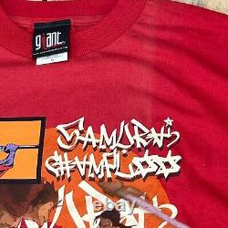 Vtg Y2K New Old Stock Samurai Shamploo Anime Red Graphic T-Shirt Men's Sizes