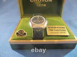 Watchmaker Estate New Old Stock Croton 1878 Men's Wrist Watch with Original Box