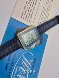 Wertex Vintage Watch New Old Stock Art Deco Lapis Baguette'60s Unisex Manual