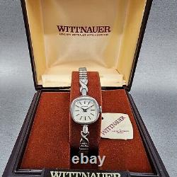 Wittnauer Watch Women 19mm White Dial Steel Round Manual Wind Runs NOS