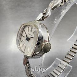 Wittnauer Watch Women 19mm White Dial Steel Round Manual Wind Runs NOS