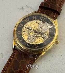 Working Vintage Fossil Skeleton Watch New OLD STOCK With Box READ