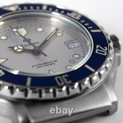 Zodiac Rare NOS 36mm Professional 200m Diving Watch Head Gray Dial Blue Bezel