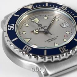 Zodiac Rare NOS 36mm Professional 200m Diving Watch Head Gray Dial Blue Bezel