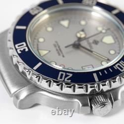 Zodiac Rare NOS 36mm Professional 200m Diving Watch Head Gray Dial Blue Bezel
