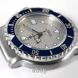 Zodiac Rare NOS 36mm Professional 200m Diving Watch Head Gray Dial Blue Bezel