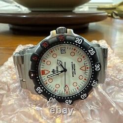 Zodiac Rare NOS 38mm Swiss Formula 200m Diving Watch Luminous Dial Black Bezel